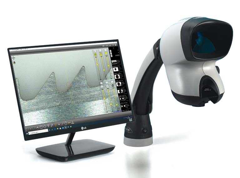 05-DimensionTwo-with-Mantis-Elite-Cam-HD-768x572px Mantis Elite Cam HD microscope next to monitor with DimensionTwo software
